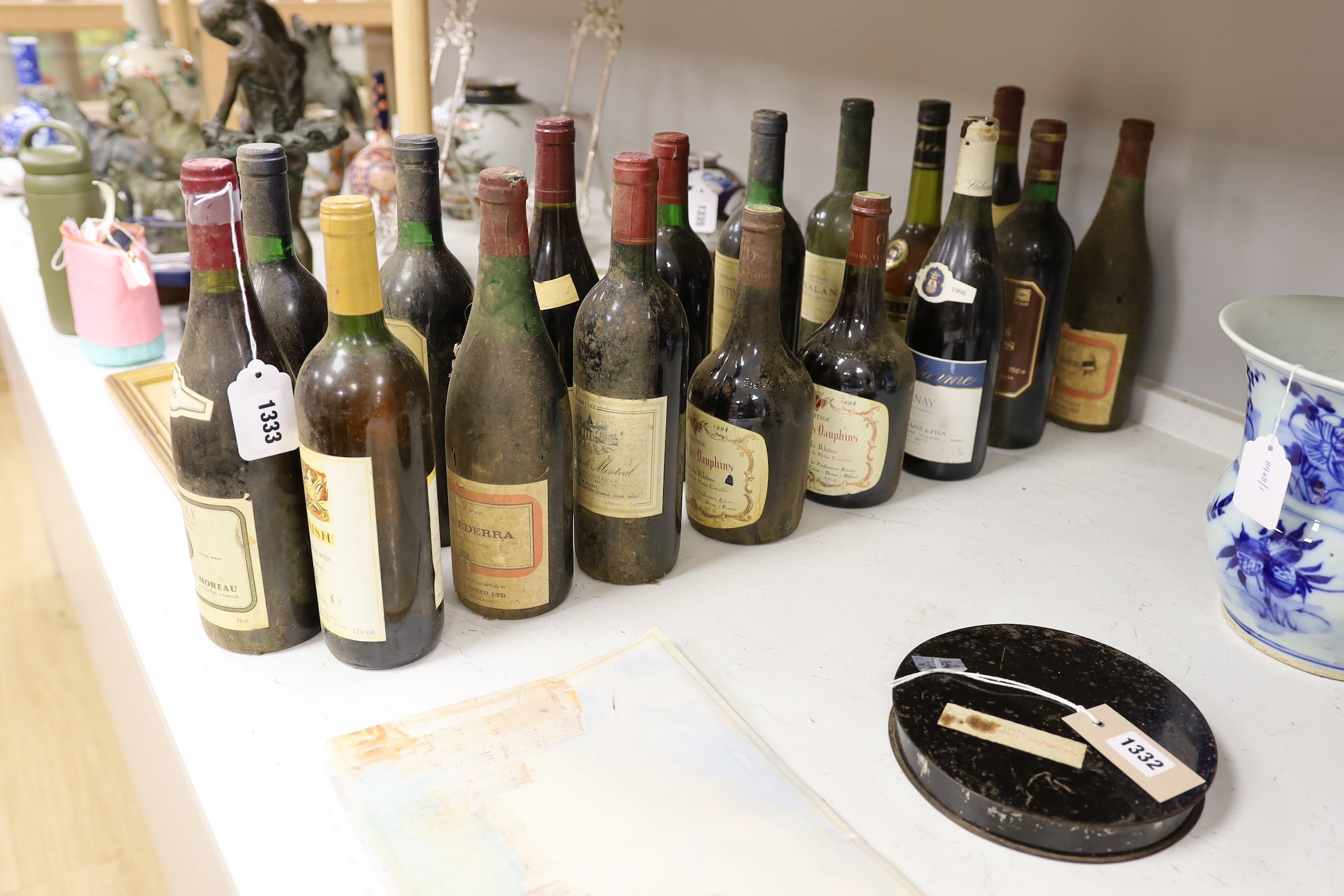 Seventeen bottles of assorted wine